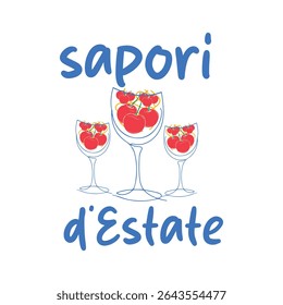 Sapori d’estate-mão desenhado Foodie t-shirt design