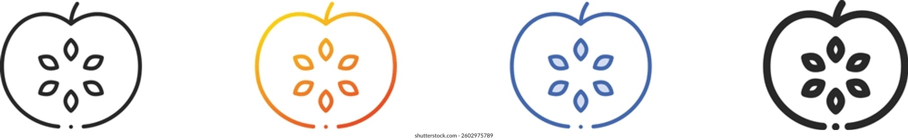 sapote icon.Thin Linear, Gradient, Blue Stroke and bold Style Design Isolated On White Background