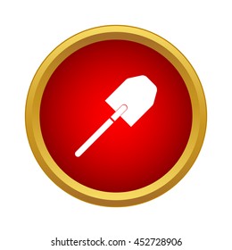 Sapper shovel icon in simple style on a white background
