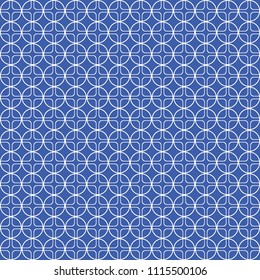 Sapphire blue circles and squares pattern, purple background, vector illustration