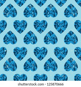Sapphire Hearts Retro seamless Pattern. Vector illustration EPS 10