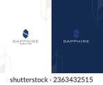 Sapphire Logo, Sapphire gemstone logo design, ore, sapphire blue stone, gemstone, luxury logo
