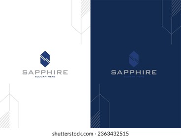 Sapphire Logo, Sapphire gemstone logo design, ore, sapphire blue stone, gemstone, luxury logo