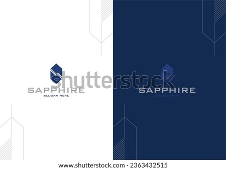 Sapphire Logo, Sapphire gemstone logo design, ore, sapphire blue stone, gemstone, luxury logo Stock photo © 