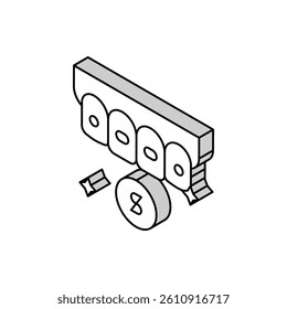 sapphire material tooth braces isometric icon vector. sapphire material tooth braces sign. isolated symbol illustration