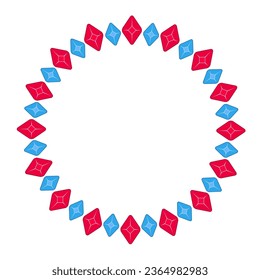 sapphire and ruby jewelry stone round frame for fashion design