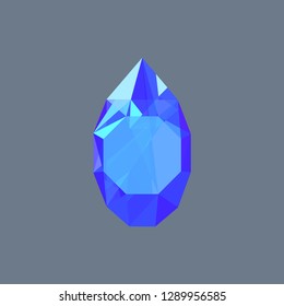 Sapphire shining logo vector drop shaped