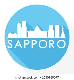 Sapporo Japan Flat Icon Skyline Silhouette Design City Vector Art