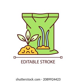 Sapropel RGB color icon. Organic soil and plants supplement. Marine debris, sediment used as plant feeding. Natural additive. Isolated vector illustration. Simple filled line drawing. Editable stroke