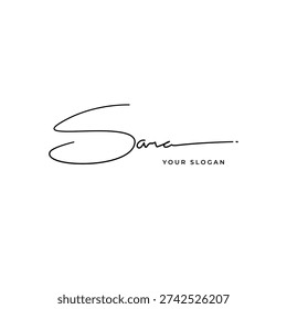 Sara name signature logo vector design
