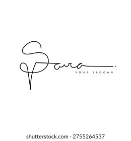 Sara  name signature logo vector design
