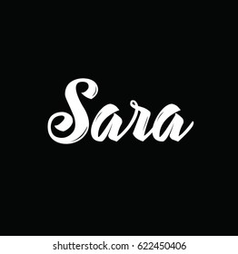 sara, text design. Vector calligraphy. Typography poster. Usable as background.