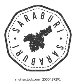 Saraburi, Thailand Map Stamp Retro Postmark. Silhouette Postal Passport. Seal Round Vector Icon. Badge Vintage Postage Design.