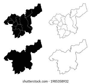 Saraburi Vektorkarte ist eine thailändische Provinz.