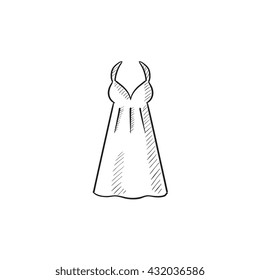 Icono de esbozo del vector Sarafan aislado en el fondo. La mano dibujó el icono de Sarafan. Icono de sketch de Sarafan para infografía, sitio web o aplicación.