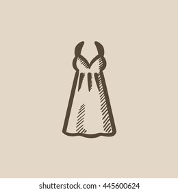 Icono de esbozo del vector Sarafan aislado en el fondo. La mano dibujó el icono de Sarafan. Icono de sketch de Sarafan para infografía, sitio web o aplicación.