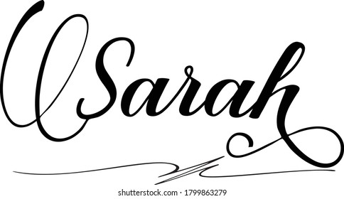 Schwarzer Farbtext von Sarah Calligraphy 
weißer Hintergrund