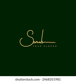 Diseño de Vector de logotipo de firma de nombre Sarah