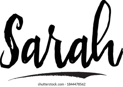 Sarah-Female Name Modern Brush Calligraphy Cursive Text on White Background...