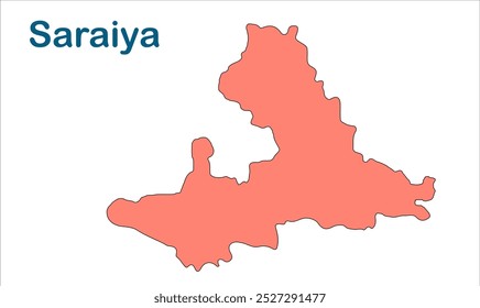 Mapa da subdivisão de Saraiya, Distrito de Muzaffarpur, Estado de Bihar, República da Índia, Governo de Bihar, território indiano, Índia oriental, política, aldeia, turismo