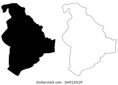 Saraj Municipality (Republic of North Macedonia, Skopje Statistical Region, Greater Skopje) map vector illustration, scribble sketch Saraj map