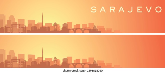 Sarajevo Beautiful Skyline Scenery Banner