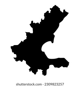 Mapa del cantón de Sarajevo, distrito administrativo de la Federación de Bosnia y Herzegovina. Ilustración vectorial.