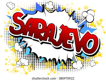 Sarajevo - Comic book style word