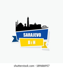 Sarajevo ribbon banner - vector illustration