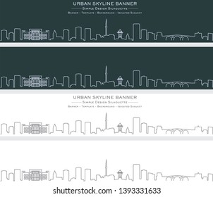 Sarajevo Single Line Skyline Banner