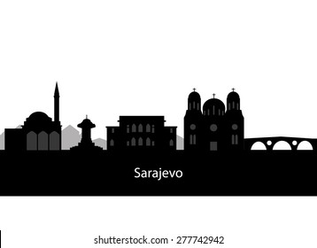 Sarajevo skyline - vector illustration