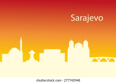 Sarajevo skyline - vector illustration
