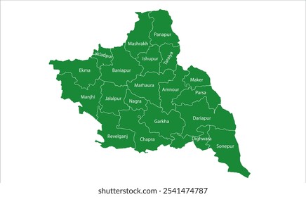 Mapa de Saran District Tehsil, Distrito de Saran, Estado de Bihar, República da Índia, Governo de Bihar, território indiano, Índia Oriental, política, aldeia, turismo