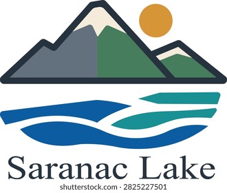 saranac lake logo vector white background .