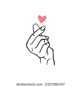 Saranghae hand korean pop culture illustration