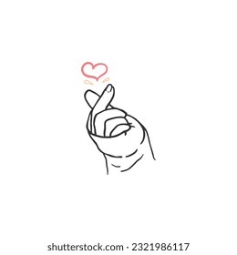 Saranghae hand korean pop culture illustration