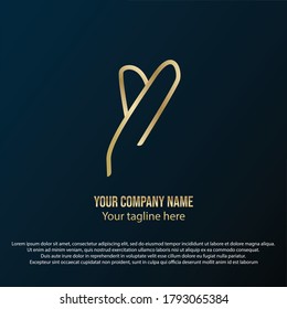 Saranghae logo, love, with golden gradient color