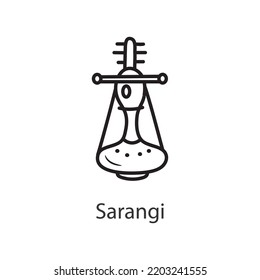 Sarangi Outline Icon Design illustration. Music Symbol on White background EPS 10 File