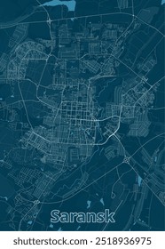 Afiche del mapa del proyecto artístico de Saransk, Rusia