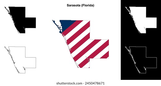 Sarasota County (Florida) outline map set