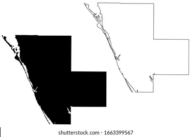 Sarasota County, Florida (U.S. county, United States of America, USA, U.S., US) map vector illustration, scribble sketch Sarasota map