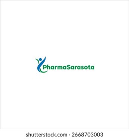 Sarasota Pharma Logo in Blau und Grün auf weißem Hintergrund
