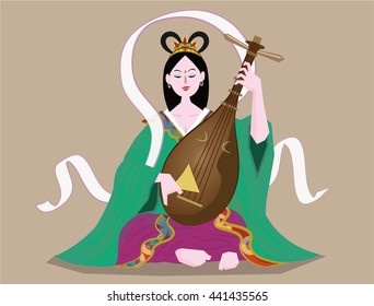 Sarasvati(one of Seven Lucky Japanese Gods)