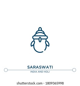 saraswati outline vector icon. simple element illustration. saraswati outline icon from editable india concept. can be used for web and mobile
 svg