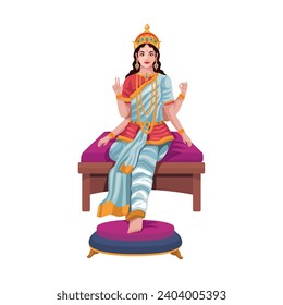 saraswati vasant goddess illustration isolated illustration isolated