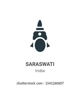 Saraswati vector icon on white background. Flat vector saraswati icon symbol sign from modern india collection for mobile concept and web apps design.