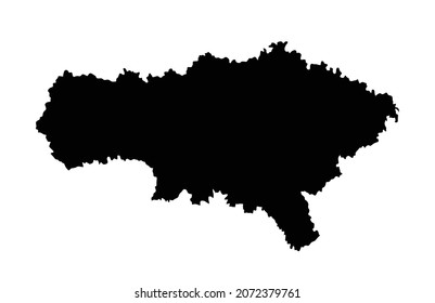 Saratov Oblast map, vector silhouette illustration isolated on white background. High detailed. Russia oblast map illustration. Saratovskaya oblast map.