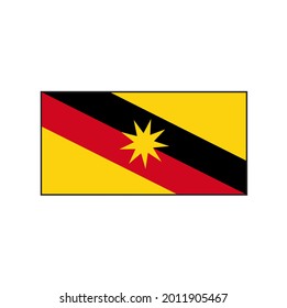 Sarawak state flag in Borneo rectangle vector button in Malaysia in Asia