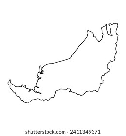 Sarawak state map, administrative division of Malaysia. Vector illustration.