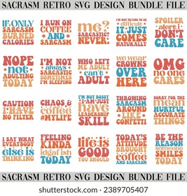 sarcasm retro design bundle and digital download